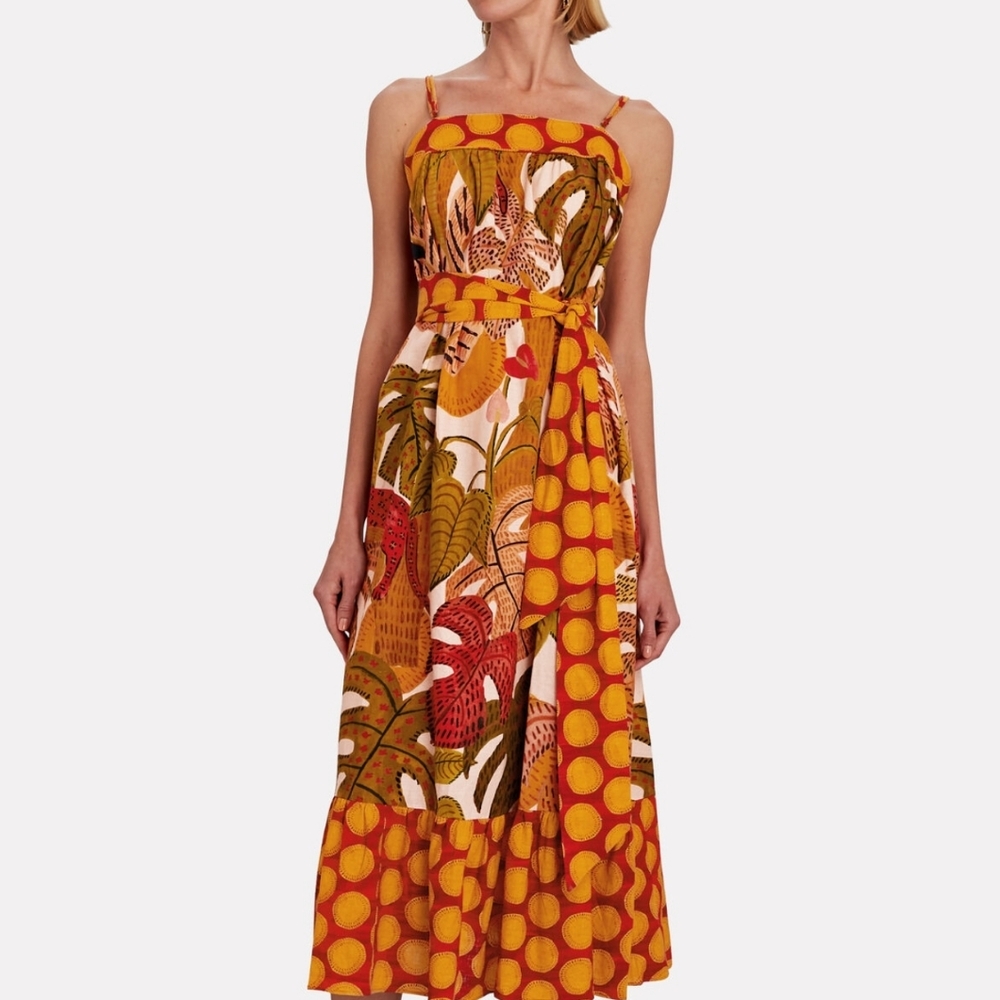 FARM Rio Summer Dream Linen-Blend Maxi Dress